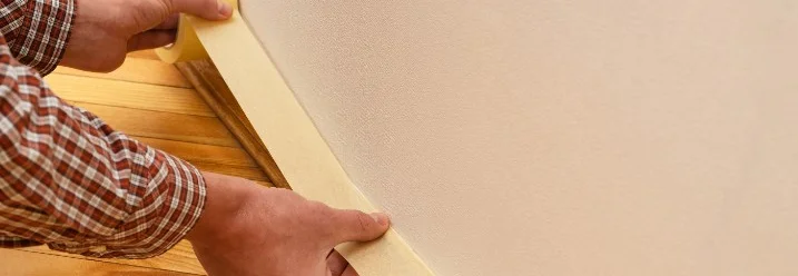 Person bringt Klebeband an